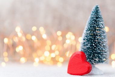 Bokeh duvar arka plan ile Noel ağacı.