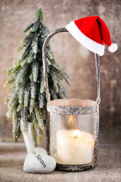 Castiçal. Lanterna de Natal. Cristmas decoração, saudação ca — Fotografia de Stock