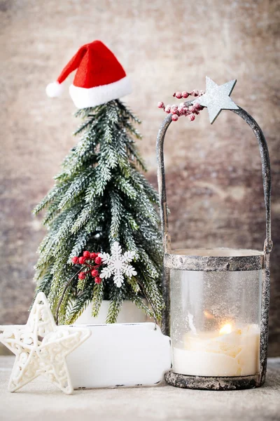 Ljusstake. Jul lykta. Cristmas dekoration, hälsning ca — Stockfoto