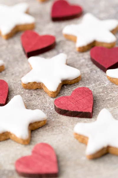 Christmas cookies with small christmas decoration. — Stock Photo, Image