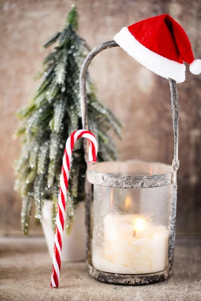 Ljusstake. Jul lykta. Cristmas dekoration, hälsning ca — Stockfoto