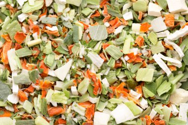 Kurutulmuş sebze baharat. Biyo otlar ürün. İnce doğranmış otlar. 