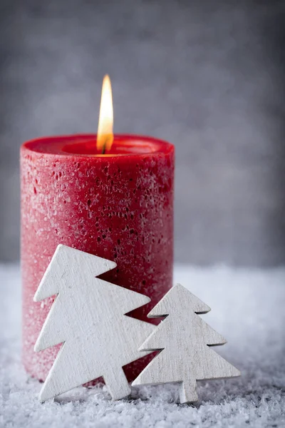 Christmas candles and lights. Christmas background. — Stock Photo, Image