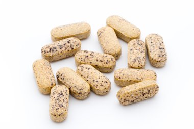 Alternatif Tıp. Vitamini kapsülleri. Homeopatik ek.