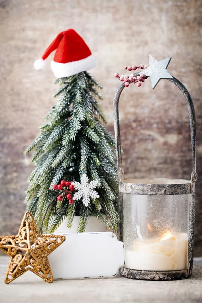 Ljusstake. Jul lykta. Cristmas dekoration, hälsning ca — Stockfoto