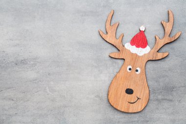 Noel Baba şapkalı bir Noel dekoru. Vintages arkaplanı.