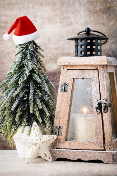 Ljusstake. Jul lykta. Cristmas dekoration, hälsning ca — Stockfoto