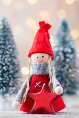 Noel tebrik kartı. GNOME Festival arka plan. Yeni yıl symb