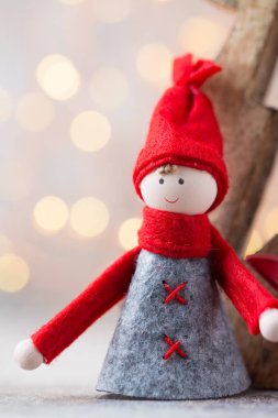 Noel tebrik kartı. GNOME Festival arka plan. Yeni yıl symb