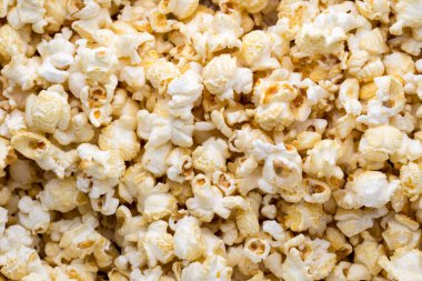 Patlamış mısır arka plan. Karamelli Mısır. Sinema snack.