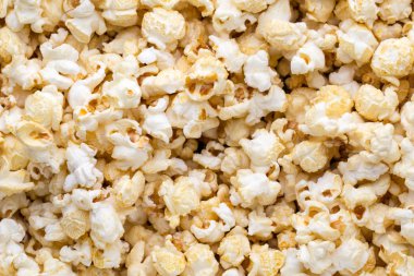 Patlamış mısır arka plan. Karamelli Mısır. Sinema snack.