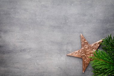 Noel yıldız. Noel desen. Arka plan gri renk üzerinde