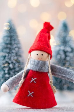 Noel tebrik kartı. GNOME Festival arka plan. Yeni yıl symb