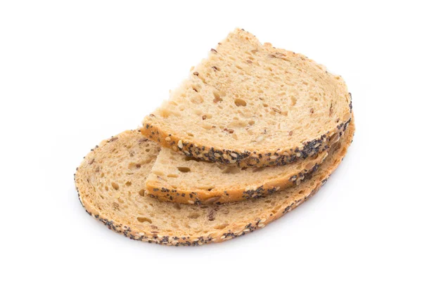 Білий хліб нарізаний цільнозерновим хлібом на дерев'яному столі . — стокове фото