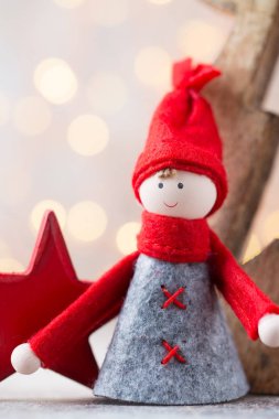 Noel tebrik kartı. GNOME Festival arka plan. Yeni yıl symb