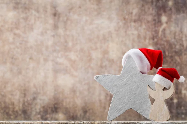 Christmas stars santa hat. Christmas pattern. Background on the — Stock Photo, Image