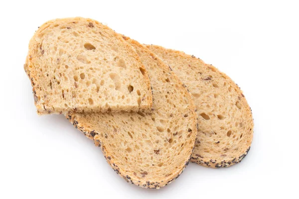 Pão branco fatiado pão integral em uma mesa de madeira . — Fotografia de Stock