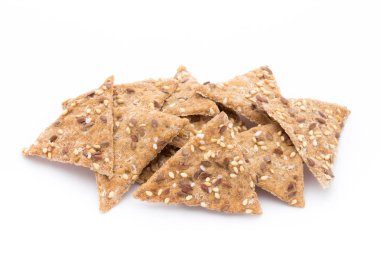 Kızarmış pide ekmek cips ile bitkisel baharat.