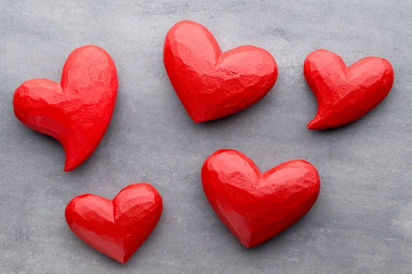 Red heart on the gray background. — Stock Photo, Image