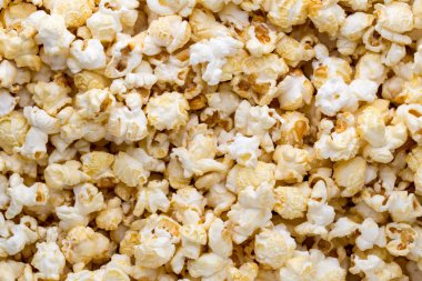 Patlamış mısır arka plan. Karamelli Mısır. Sinema snack.