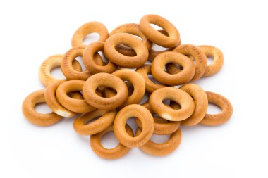 Beyaz bir arka plan üzerinde izole simit.