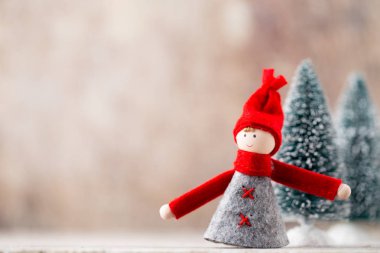 Noel tebrik kartı. GNOME Festival arka plan. Yeni yıl symb