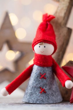 Noel tebrik kartı. GNOME Festival arka plan. Yeni yıl symb