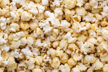 Patlamış mısır arka plan. Karamelli Mısır. Sinema snack.