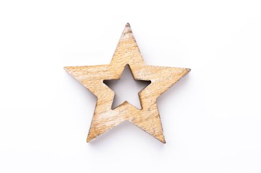 Beyaz bir arka planda Noel dekoru yakın plan. İzole edilmiş - Resim