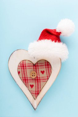 Noel süslemeli klasik Noel arkaplanı. Noel tebrik kartı. Yeni yıl konsepti. Uzayı kopyala Düz yatıyordu. Üst görünüm.
