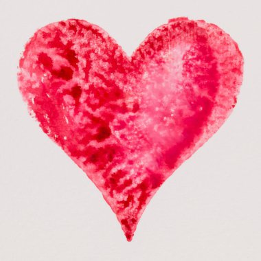 Suluboya kalp. Sevgililer Günü Kutlama kartı, aşk, ilişki, sanat, resim.