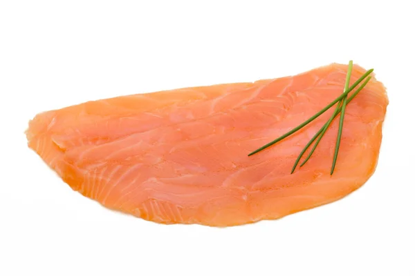 Fresh Salmon Slice Spice White Background — Stock Photo, Image