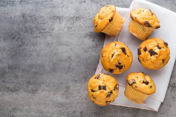 Σοκολάτα Muffins Vintage Φόντο Επιλεκτική Εστίαση — Φωτογραφία Αρχείου
