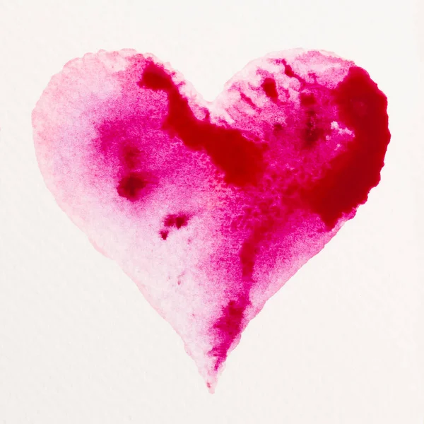 Coração Aquarela Dia Dos Namorados Greating Cartão Amor Relacionamento Arte — Fotografia de Stock