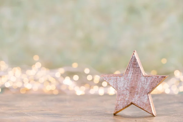 Estrela Natal Decoração Fundo Bokeh Colorido Natal Ano Novo Conceito — Fotografia de Stock