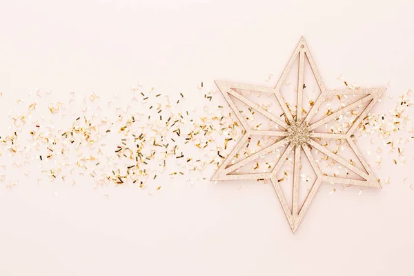 Şenlikli Pastel Arka Plan Noel Yıldızları Parıldayan Parıltılar Pastel Arka — Stok fotoğraf