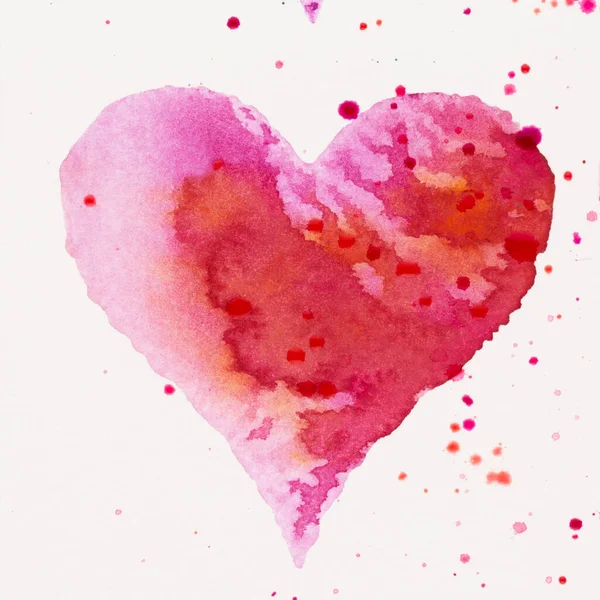Καρδιά Ακουαρέλας Ημέρα Του Αγίου Βαλεντίνου Greating Card Αγάπη Σχέση — Φωτογραφία Αρχείου