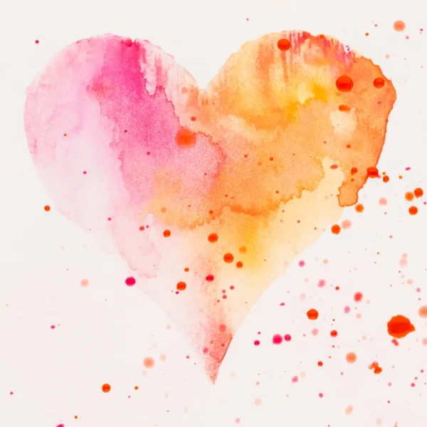 Акварель Сердца Greating Card Love Relationship Art Painting — стоковое фото