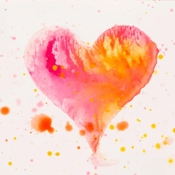 Coração Aquarela Dia Dos Namorados Greating Cartão Amor Relacionamento Arte — Fotografia de Stock
