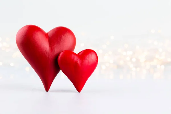 Valentines Day Background Red Hearts Greating Cards — Stock Photo, Image