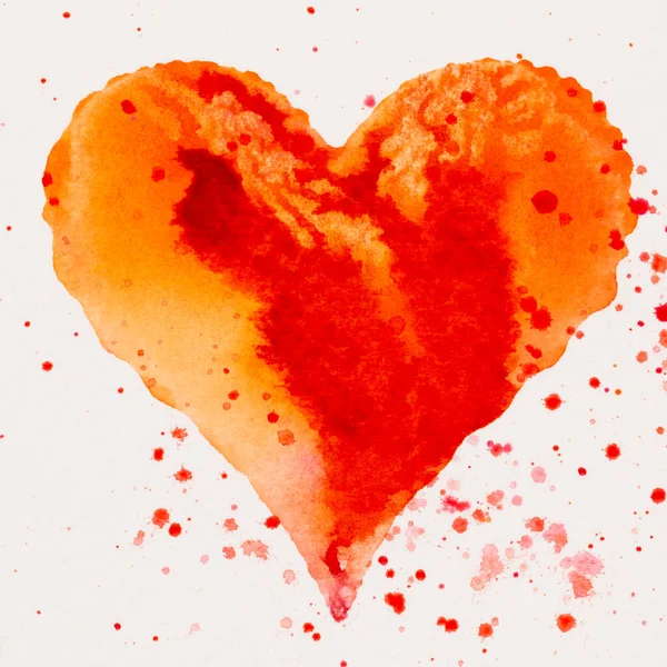 Cuore Acquerello San Valentino Greating Card Amore Relazione Arte Pittura — Foto Stock