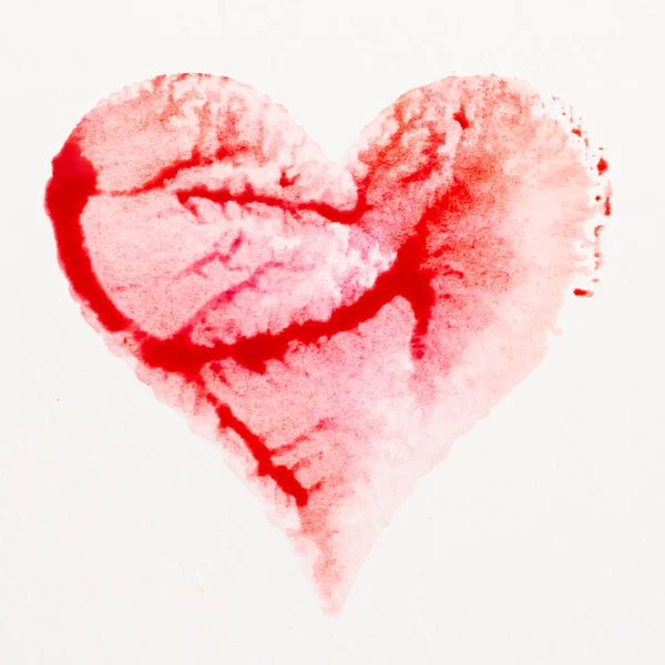 Akvarelové Srdce Valentýn Velké Přání Láska Vztah Umění Malba — Stock fotografie