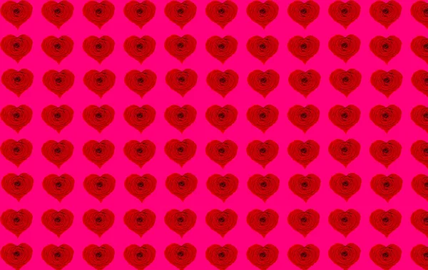 День Святого Валентина Фон Красными Розовыми Сердцами Большие Карты — стоковое фото