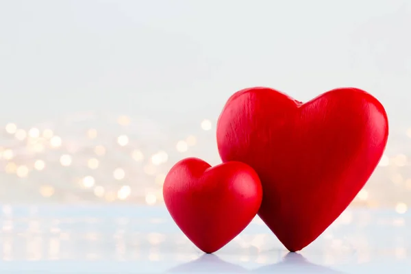 Kırmızı Kalpli Sevgililer Günü Arkaplanı Büyük Kartlar — Stok fotoğraf