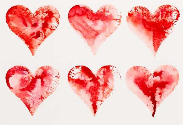 Coeur Aquarelle Saint Valentin Carte Souhaits Amour Relation Art Peinture — Photo