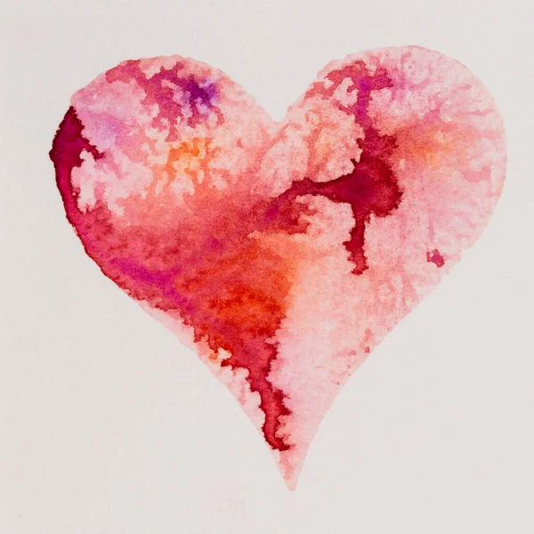 Акварельне Серце День Святого Валентина Живопис Любов Відносини Мистецтво Картина — стокове фото