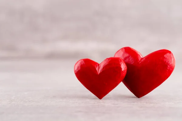 Fondo Del Día San Valentín Con Corazones Rojos Tarjetas Felicitación — Foto de Stock