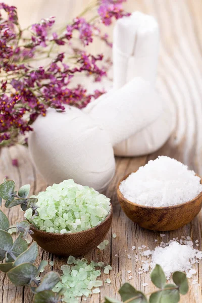Spa Setting Natural Sea Salt Spa Concept Template Salon Treatment — Stock Photo, Image