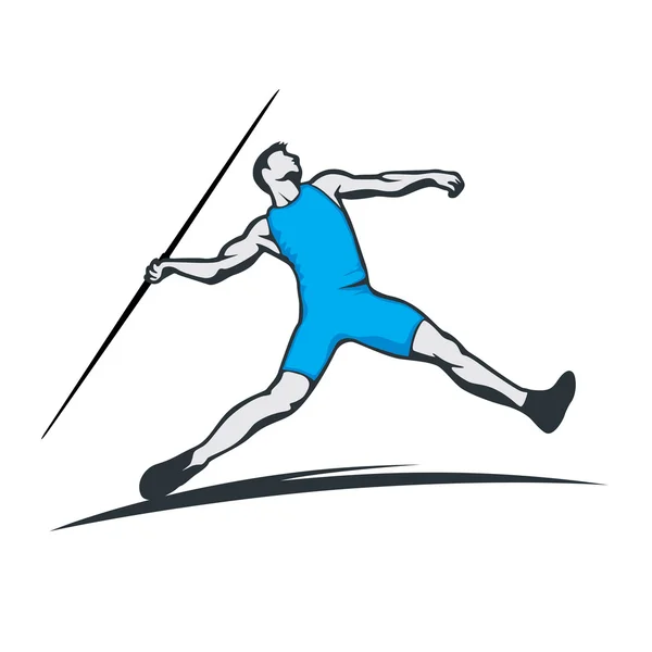 Sportsman javelin thrower — Stock Vector