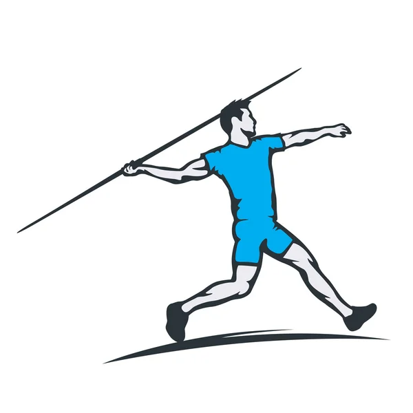 Sportsman javelin thrower — Stock Vector